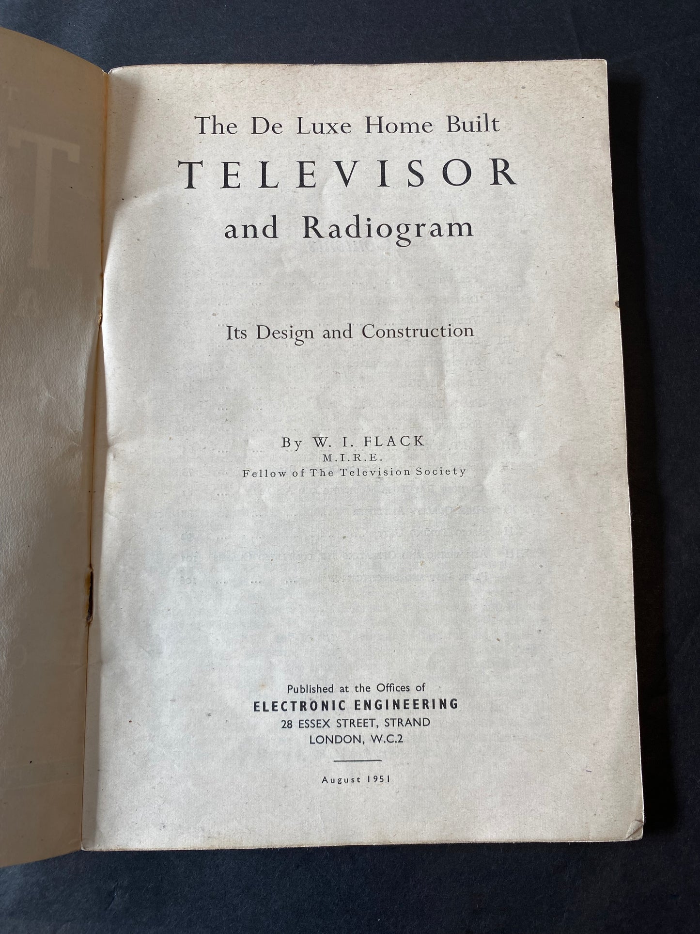 Construction Guide for the W.I. Flack Televisor & Radiogram