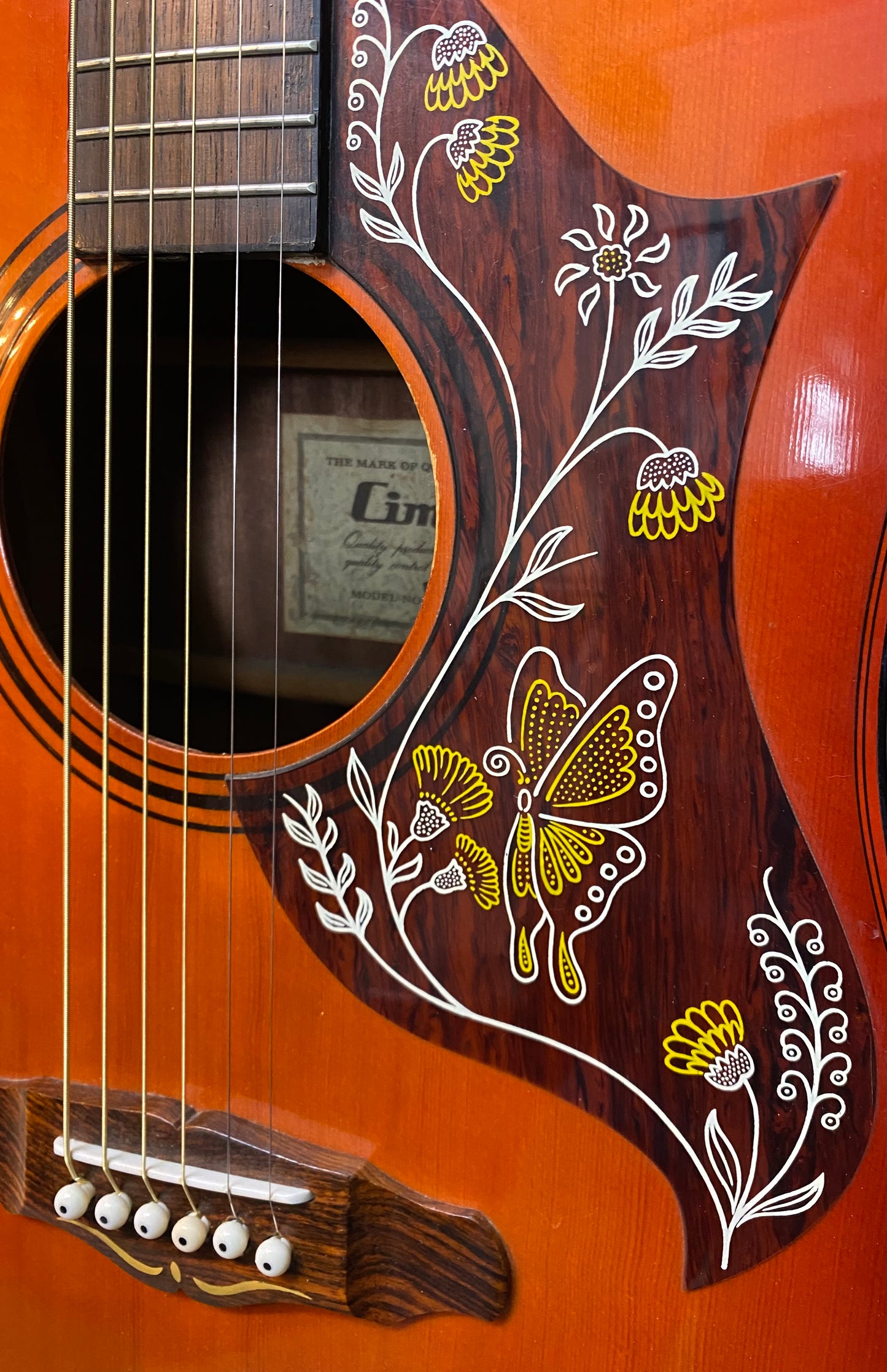 1970s Japanese Cimar Acoustic Steel String Guitar