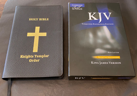 King James V Bible Knights Templar Turquoise Edition