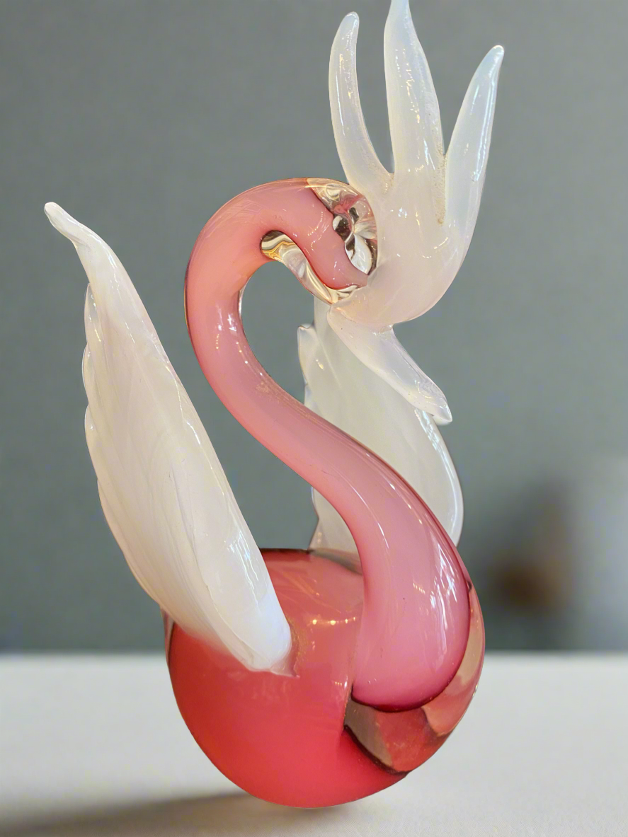 1950s Murano Swan opalescent pink