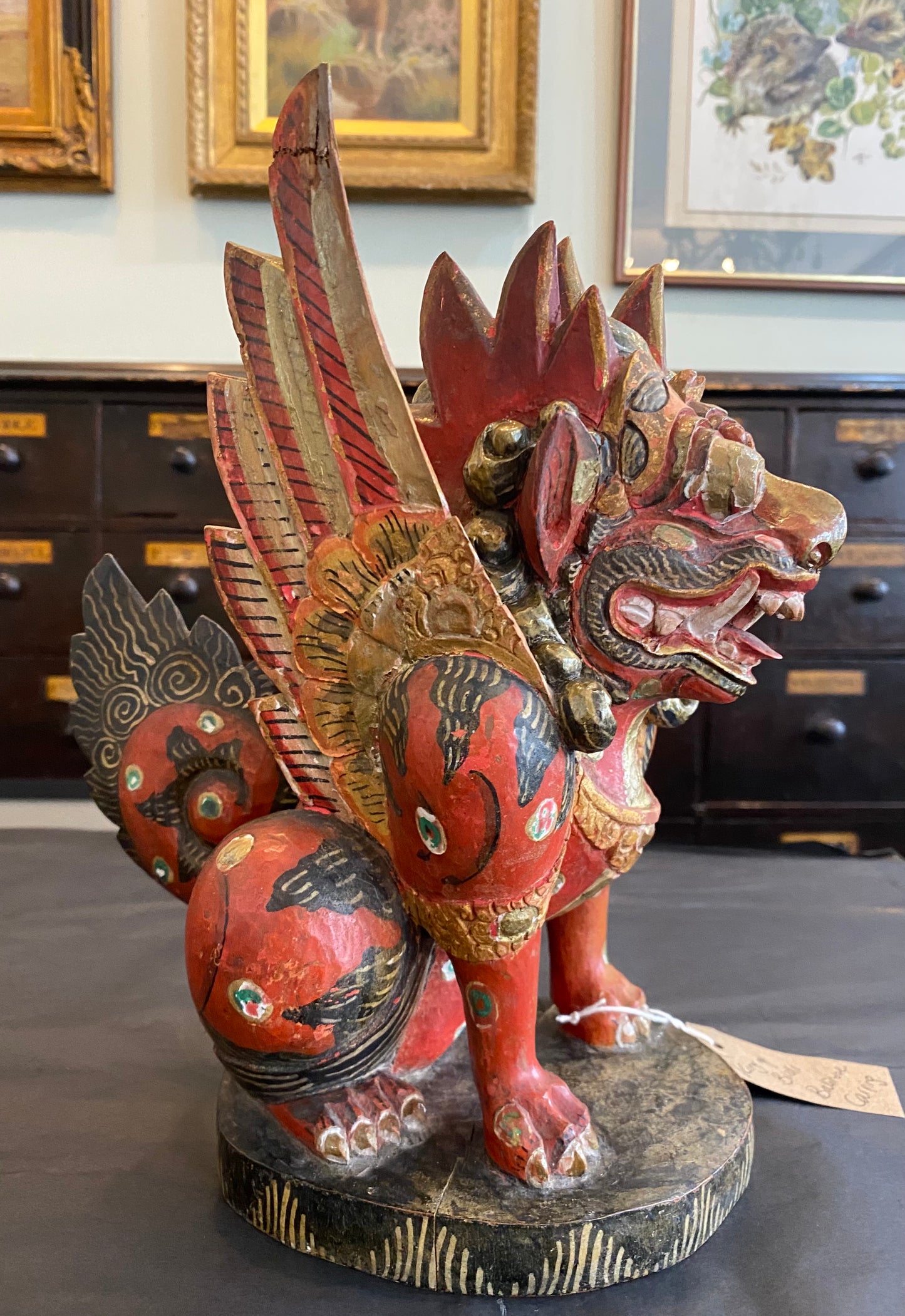 Hand Carved and Painted Garuda Figure