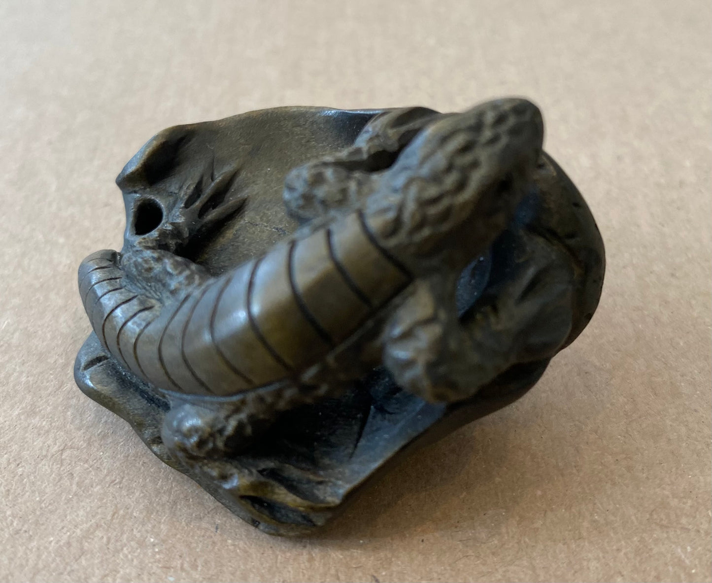 Carved Wooden Lizard Netsuke