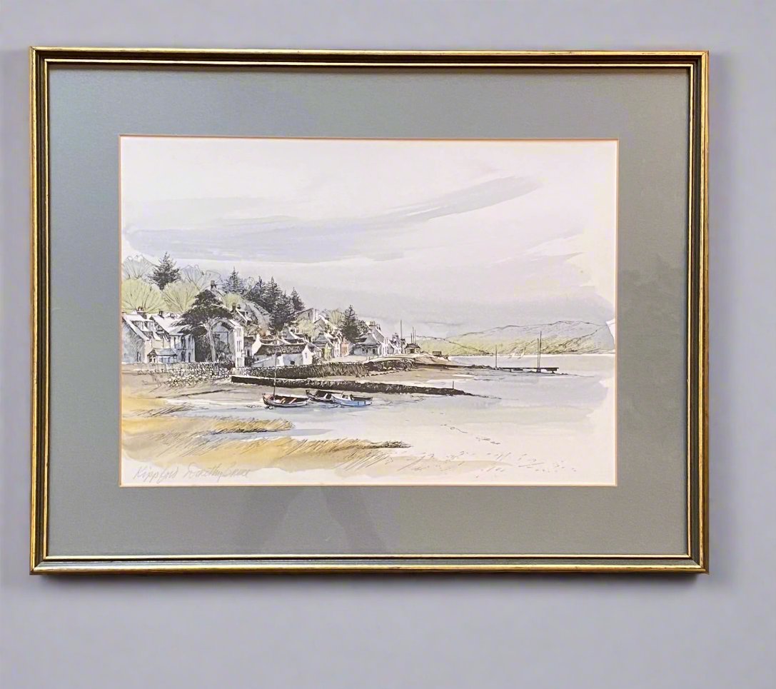 Watercolour of Kippford, Scotland by Dorothy Bruce