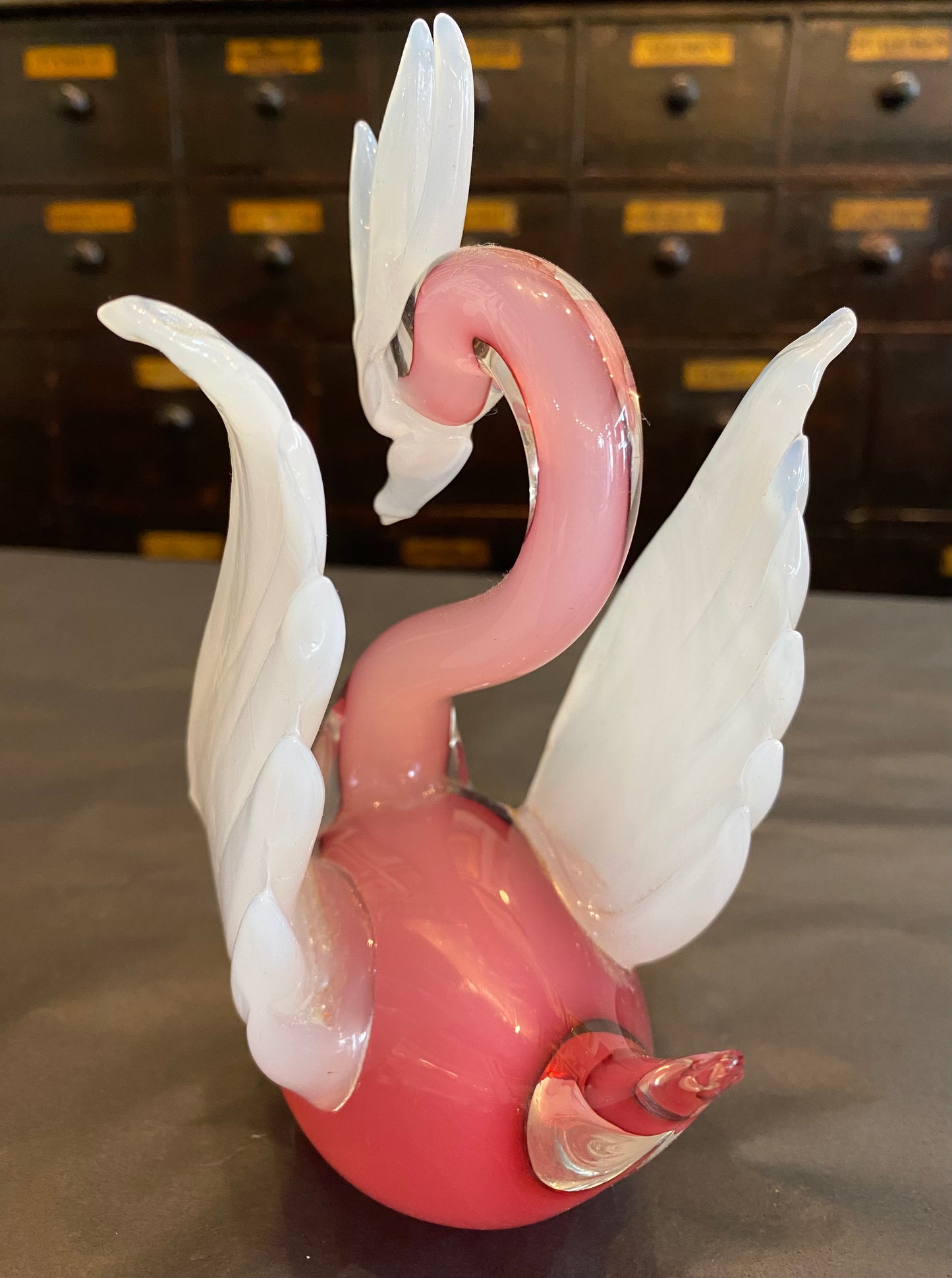 1950s Murano Swan opalescent pink