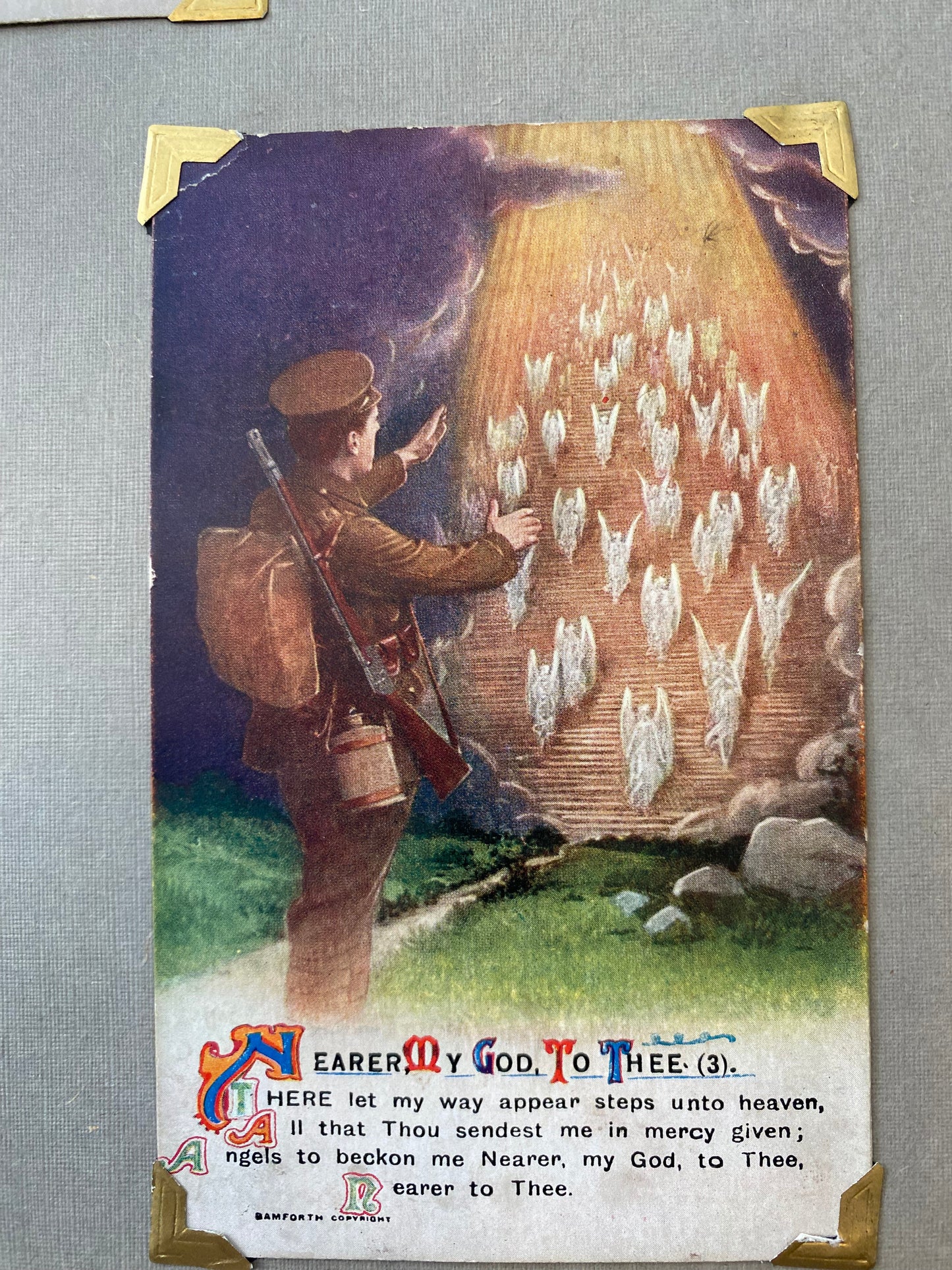 WWI Bamforth Song Series Postcards and Album