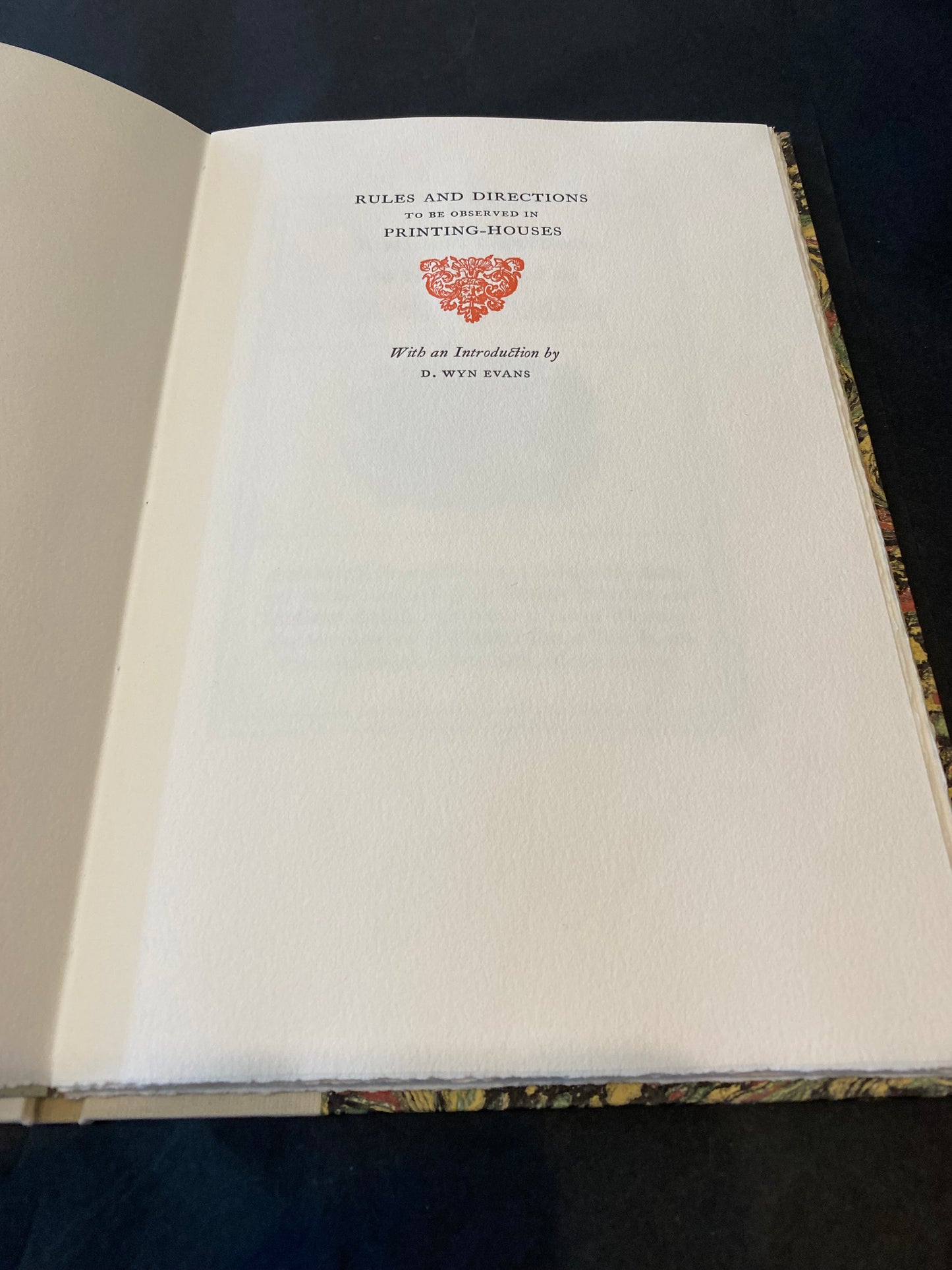 Rules and directions to be observed in printing houses reprint by Thomas Rae of the Black Pennell Press 1988 First Edition