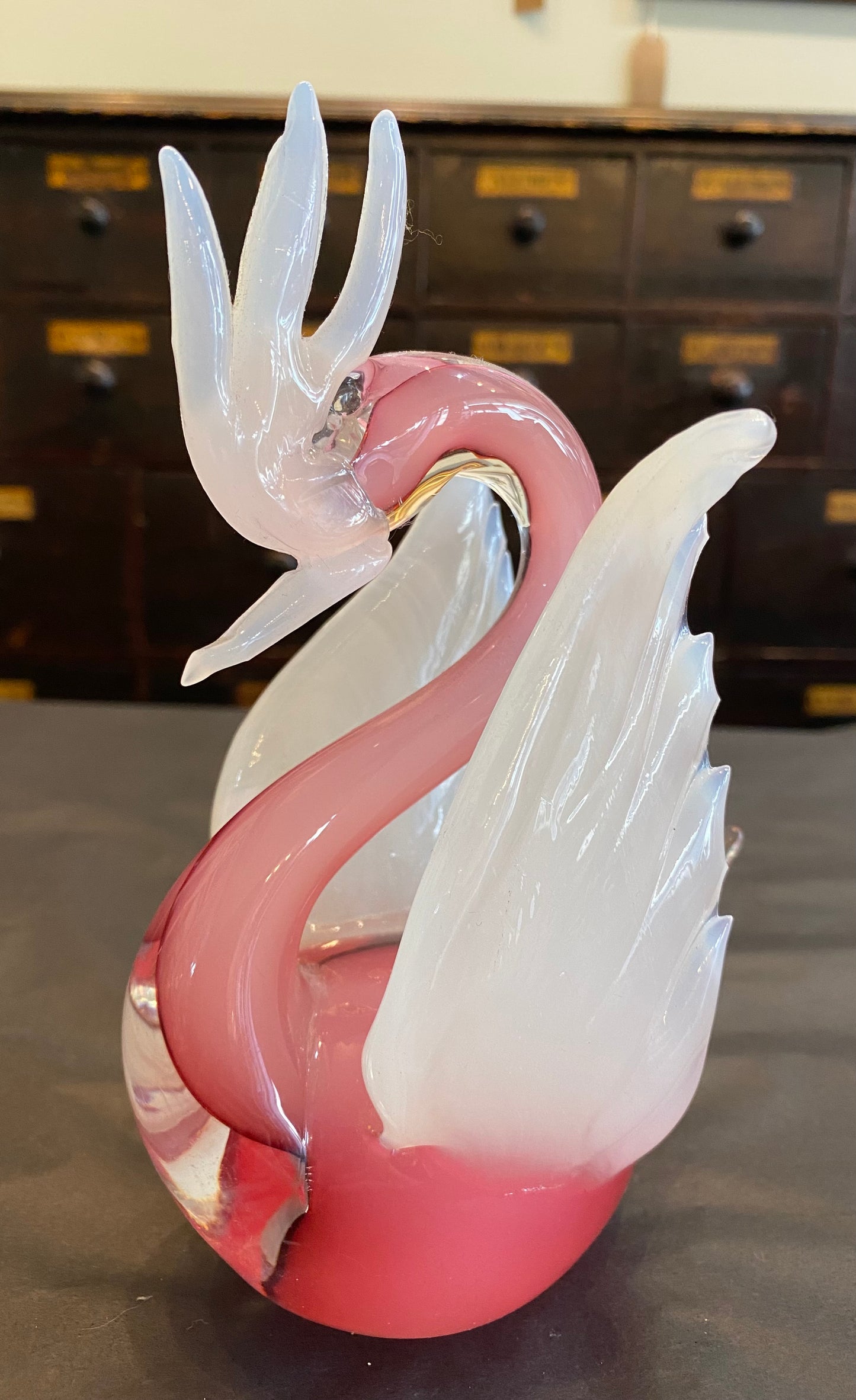 1950s Murano Swan opalescent pink