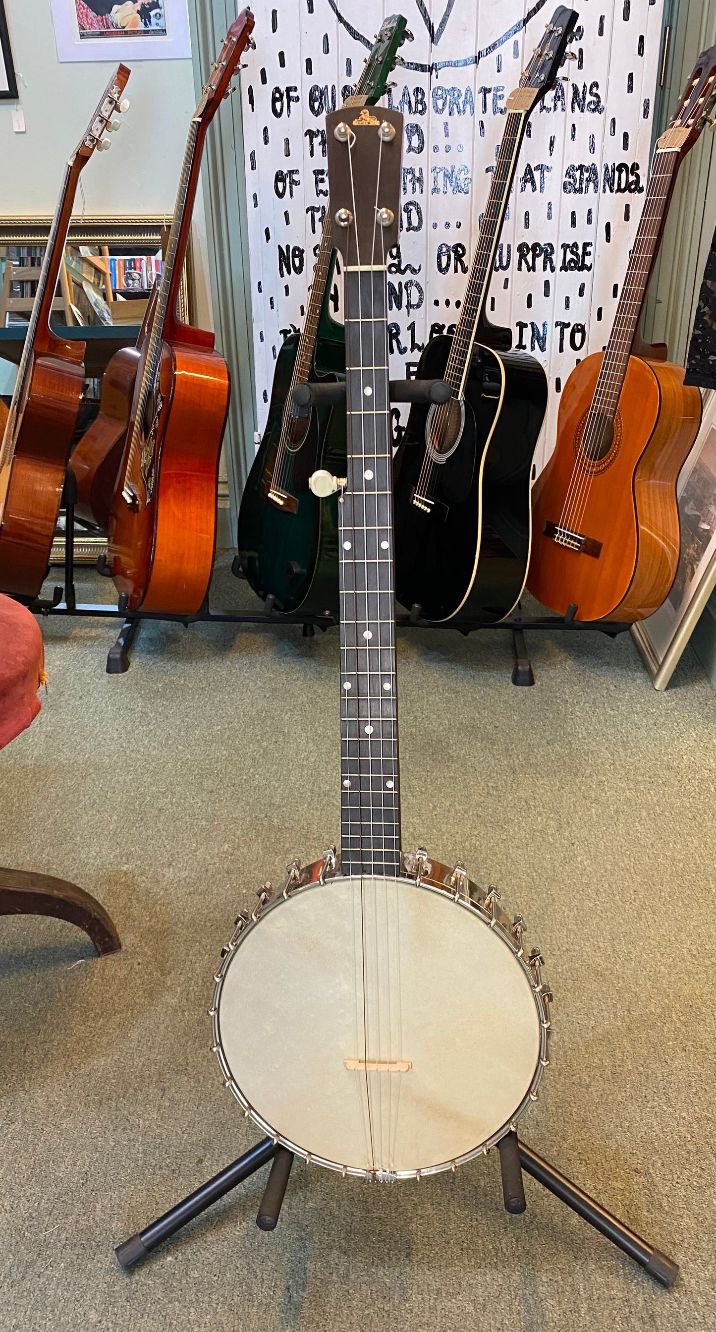 G Houghton and Sons Open Back 5 String Banjo