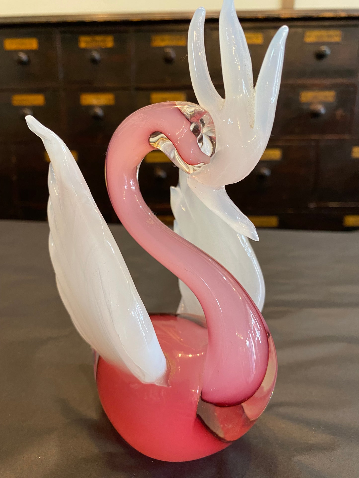 1950s Murano Swan opalescent pink