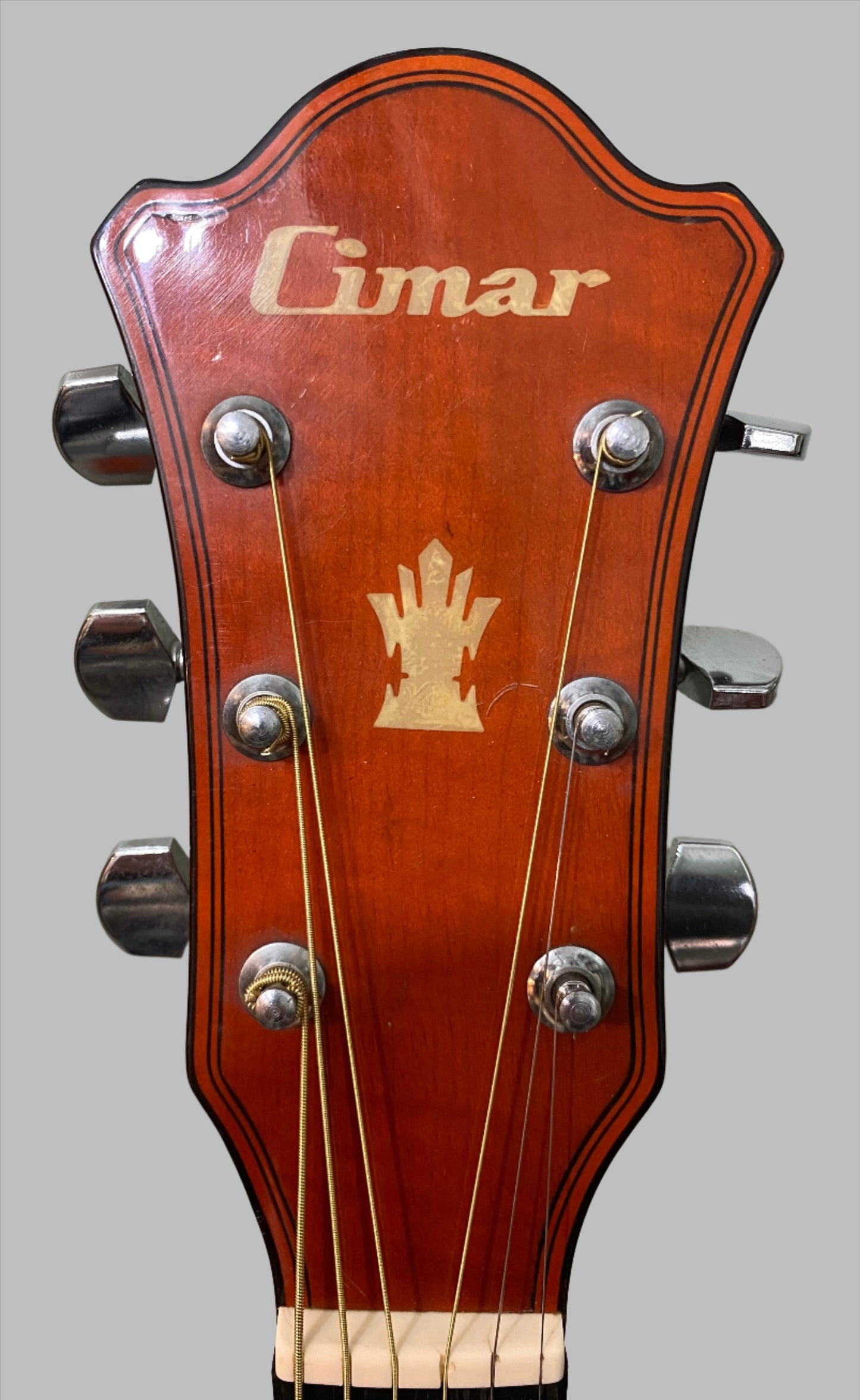 1970s Japanese Cimar Acoustic Steel String Guitar Head Stock