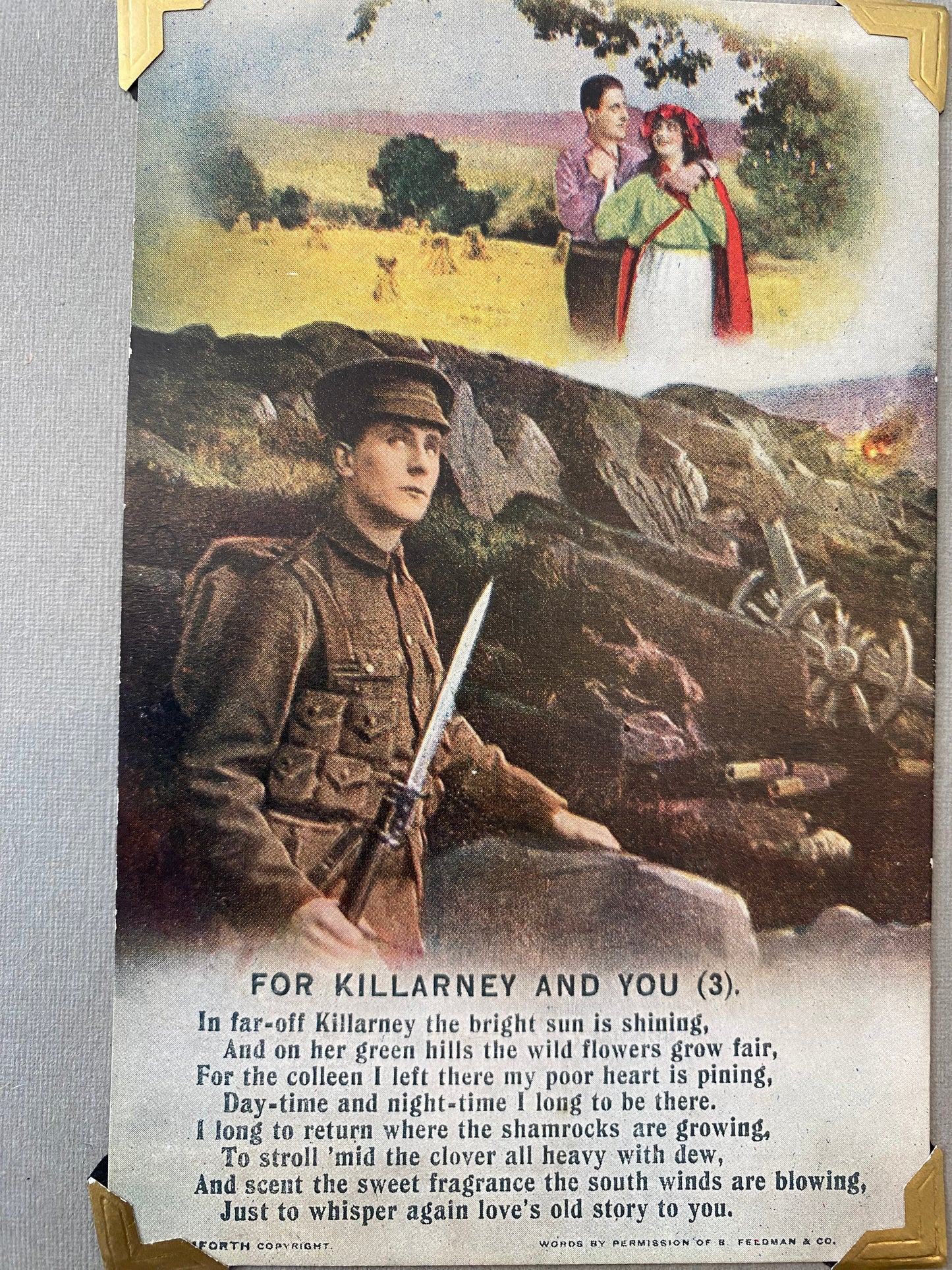 WWI Bamforth Song Series Postcards and Album